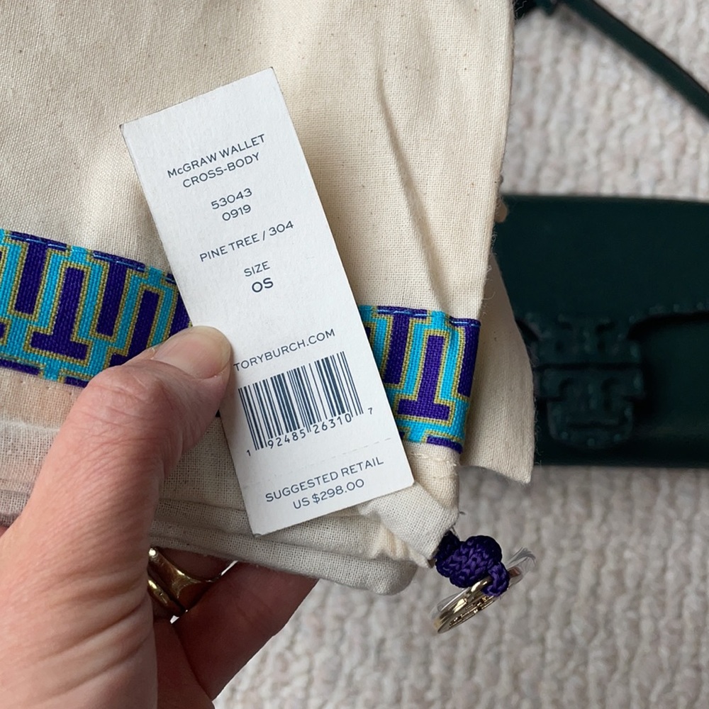 Tory Burch McGraw green wallet crossbody - Picture 2 of 15